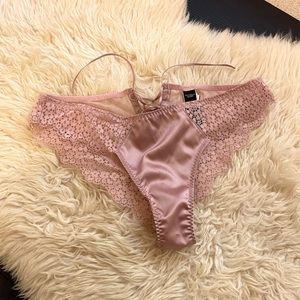 Victoria's Secret lace tie back satin panties